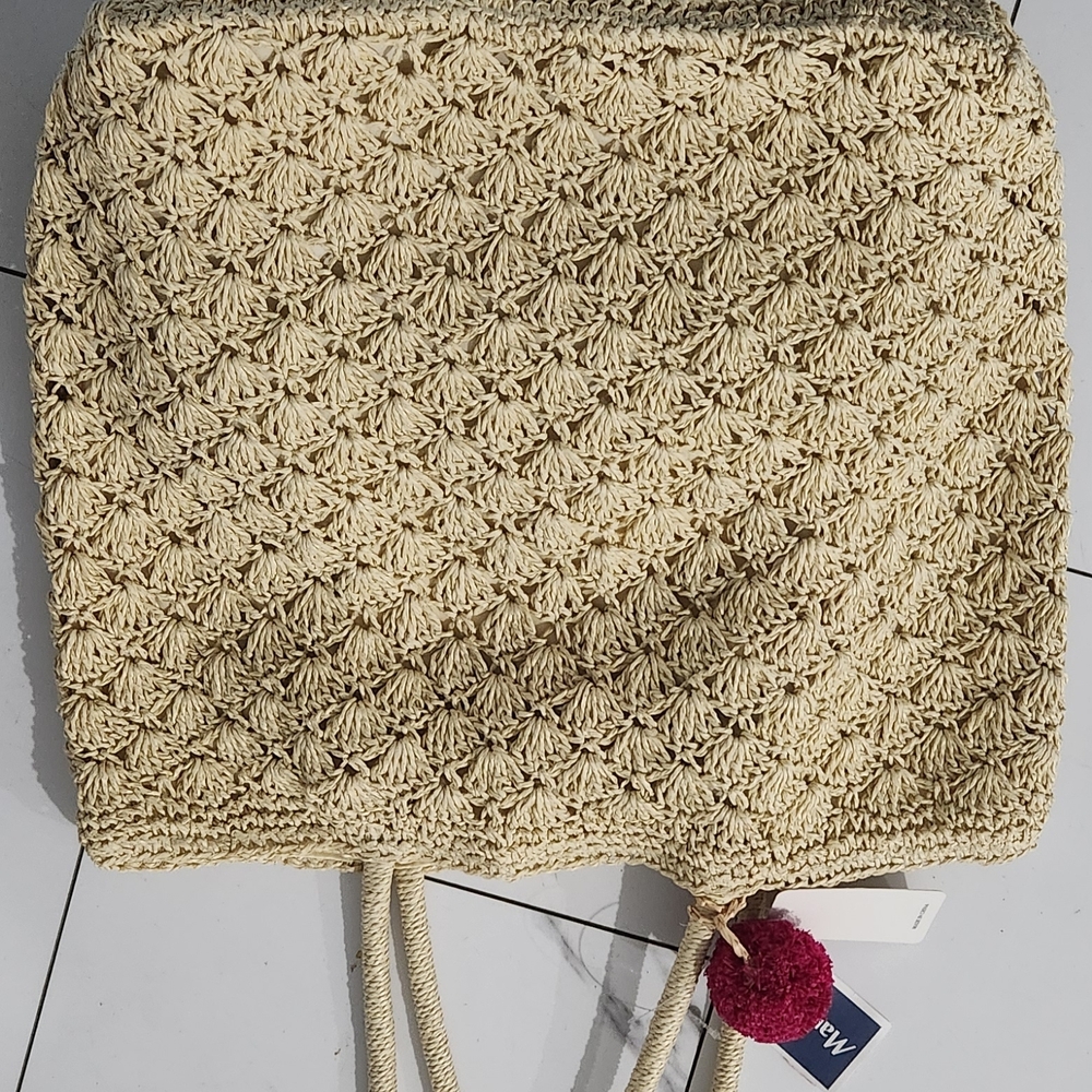 Elegant Cream Woven Bag